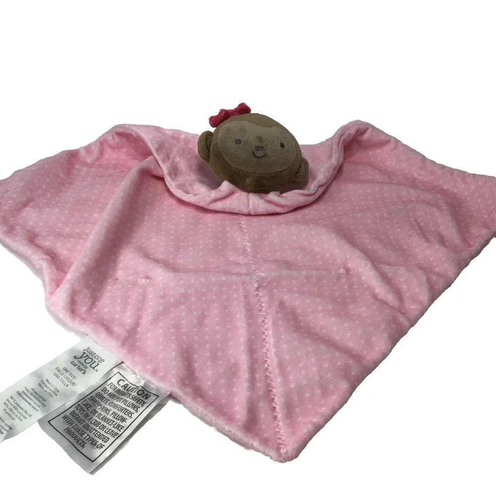 Carter's Baby Monkey Lovey Just One You Pink Polka Dot